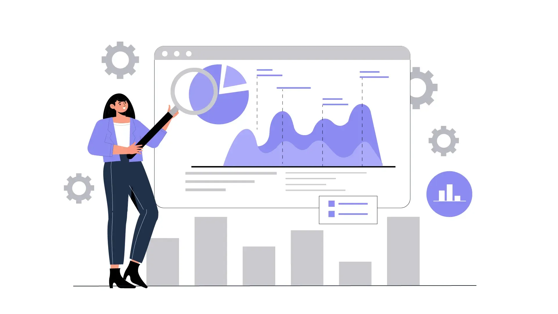 Vector Character Business Statistics Reporting Illustration